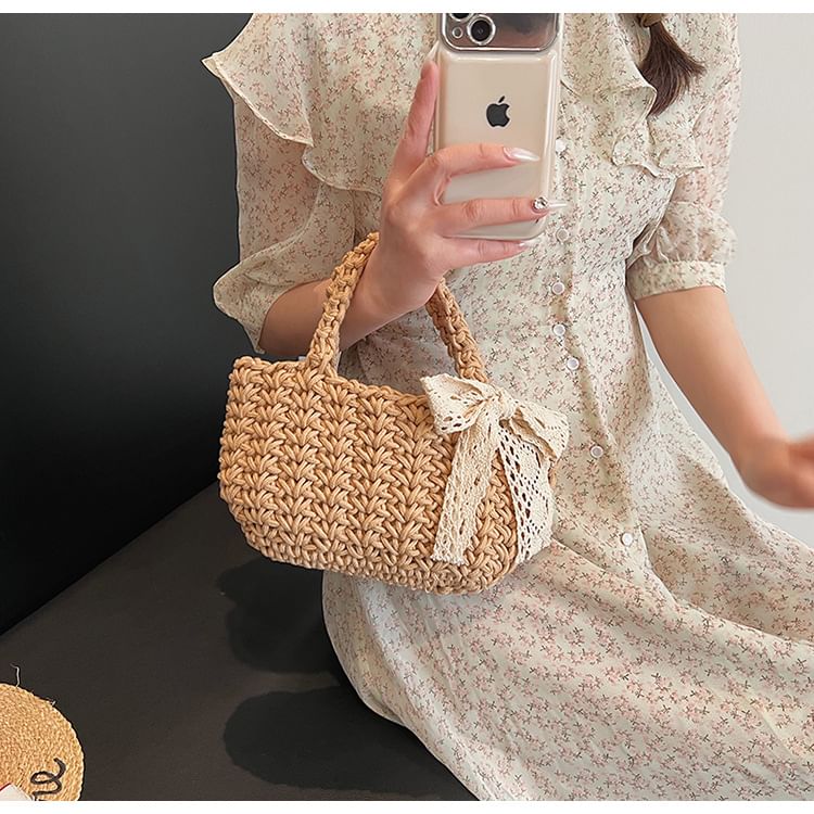 Bag Tote Woven Bow
