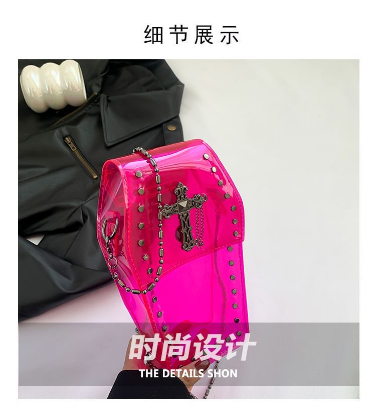 Chained Bag Studded Crisscross Crossbody PVC