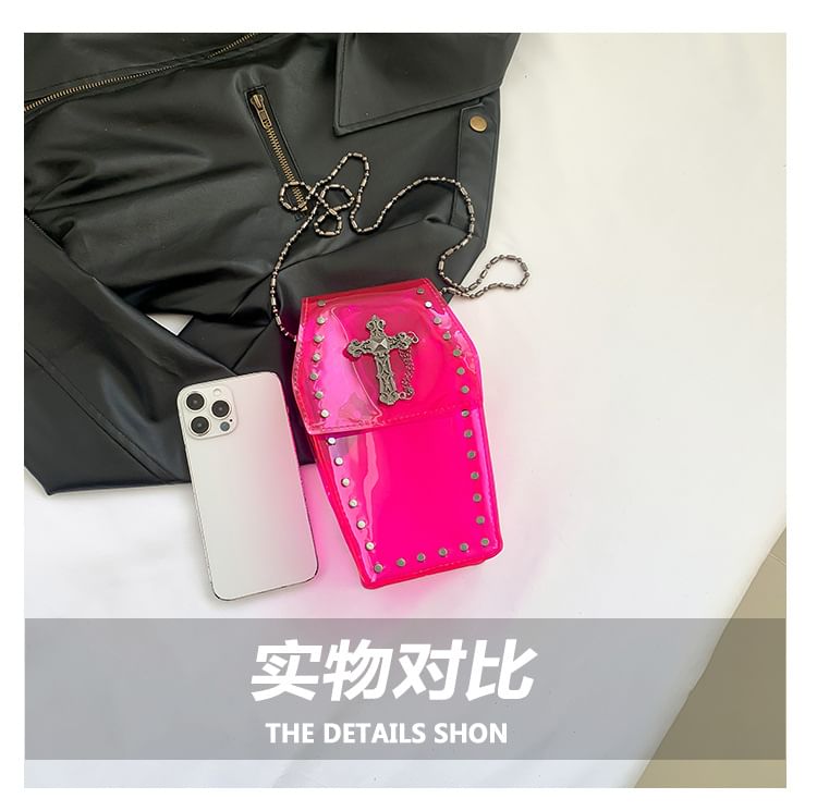Chained Bag Studded Crisscross Crossbody PVC