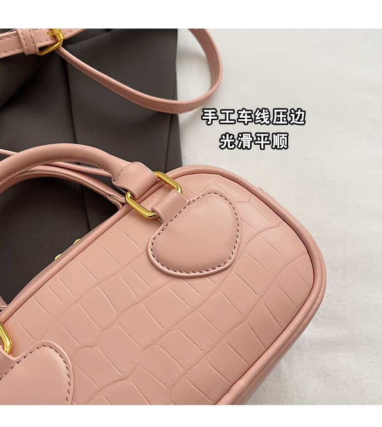 Top Bag Crossbody Grain Handle Croc