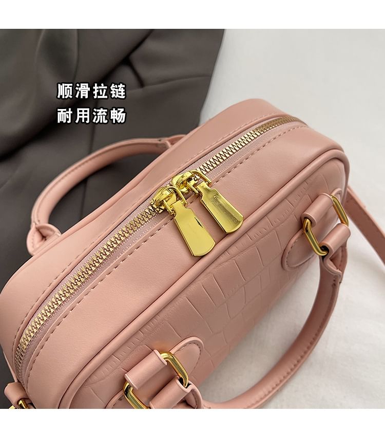 Top Bag Crossbody Grain Handle Croc