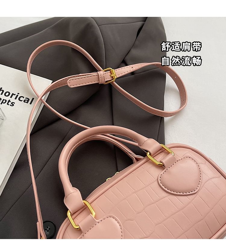 Top Bag Crossbody Grain Handle Croc