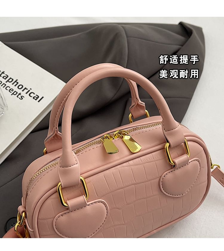 Top Bag Crossbody Grain Handle Croc