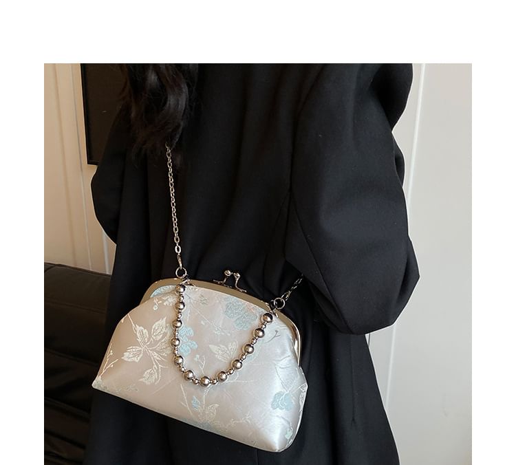 Bag Crossbody Jacquard Floral Kiss Lock