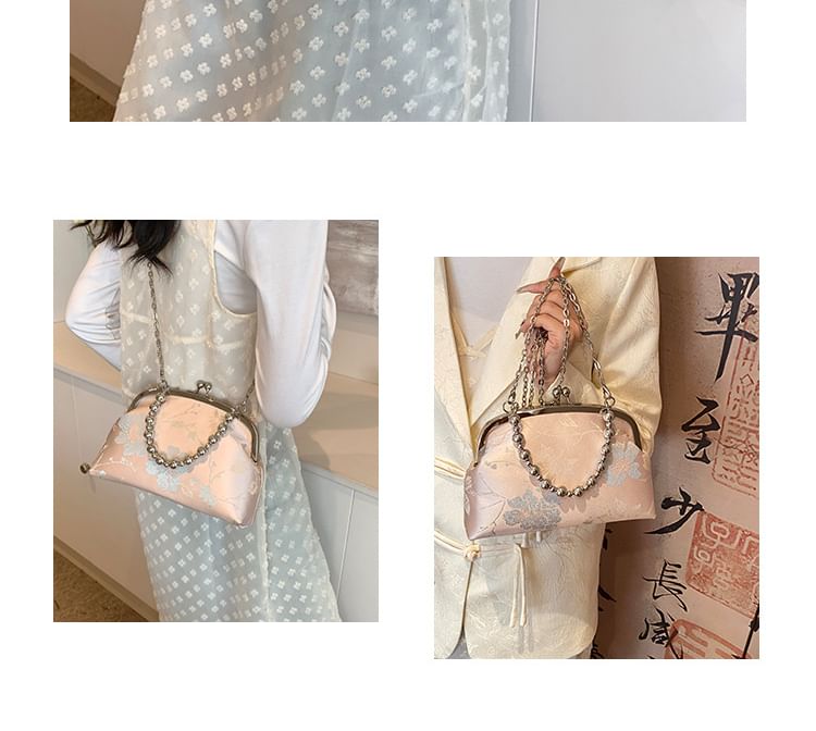 Bag Crossbody Jacquard Floral Kiss Lock