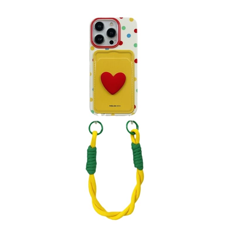 Holder Heart Case Card / Lanyard Phone Set Strap