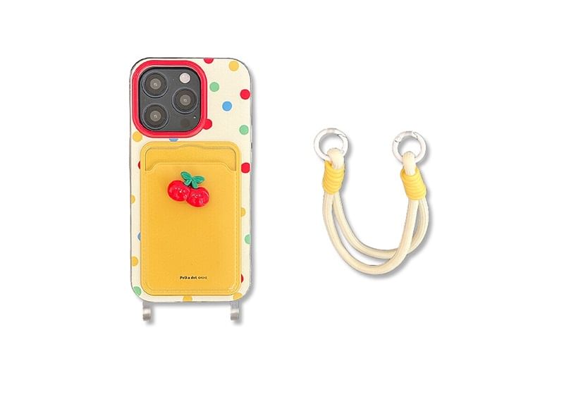 Phone Case Card Strap Cherry / Holder Set