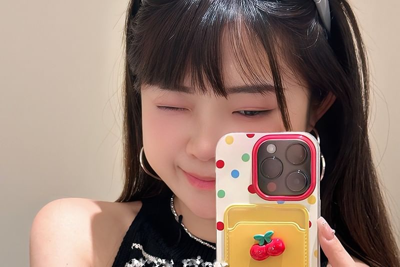 Phone Case Card Strap Cherry / Holder Set