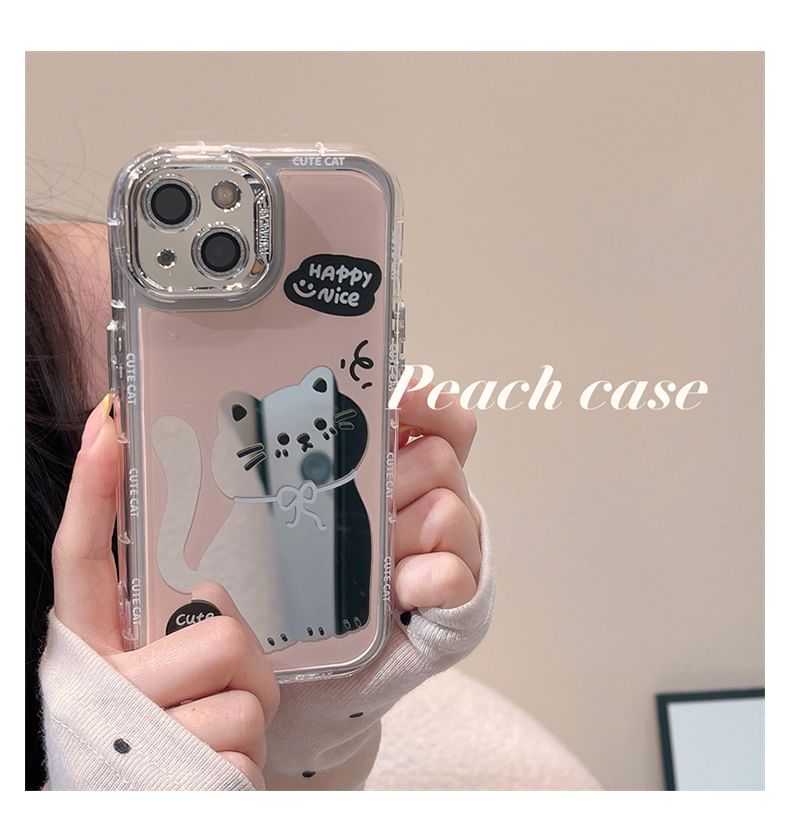 Case Cat Phone Mirrored