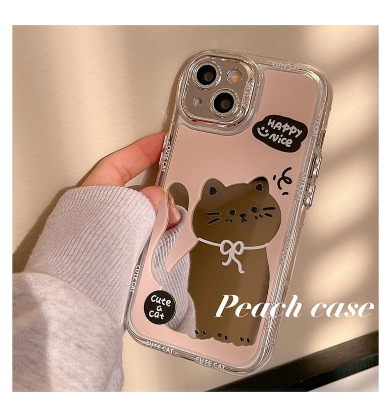 Case Cat Phone Mirrored