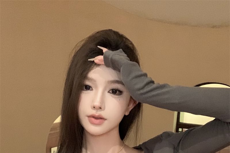 Cami Lace + Top Panel Cardigan Set: Plain