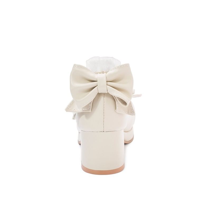 Mary Pumps Platform Jane Ruffle Bow