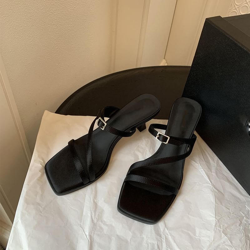 Square Toe Sandals Heel Kitten