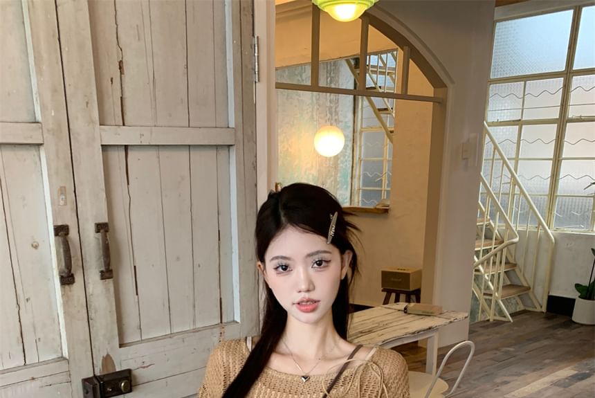 Sweater Skirt Waist Plain Cami A-Line Chain / Rise Top Mini Beaded Detail Mid Cropped Asymmetrical Distressed Tassel