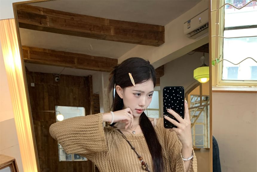 Sweater Skirt Waist Plain Cami A-Line Chain / Rise Top Mini Beaded Detail Mid Cropped Asymmetrical Distressed Tassel