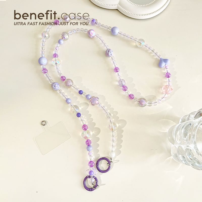 Crystal Phone Lanyard Faux Bead