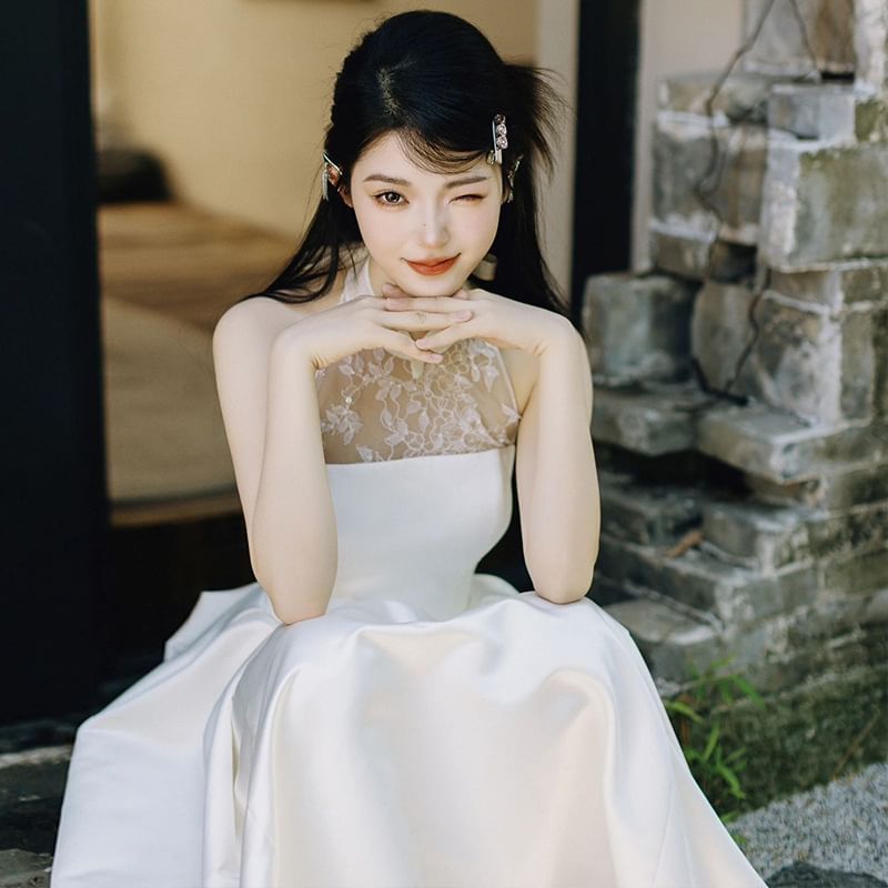 Wedding Gown Sleeveless A-Line Lace