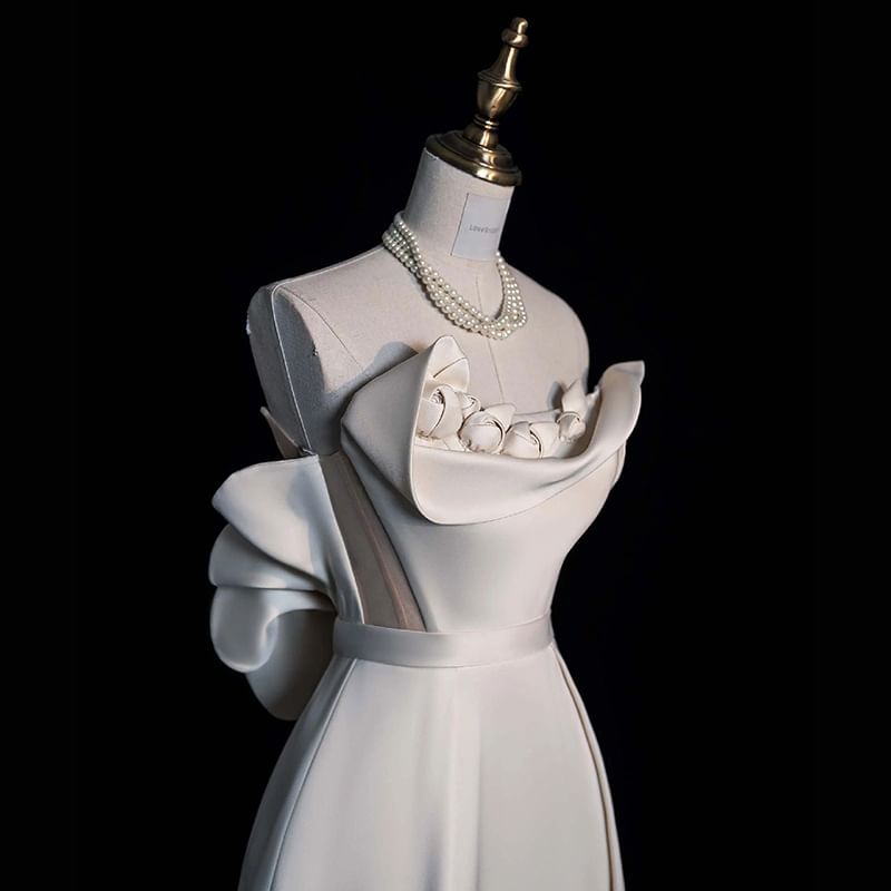 Strapless Evening Sheath Gown Plain