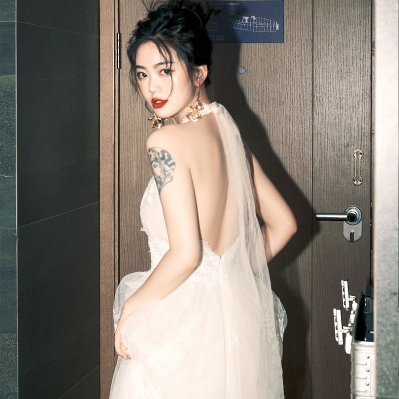 Lace A-Line Wedding Gown Sleeveless