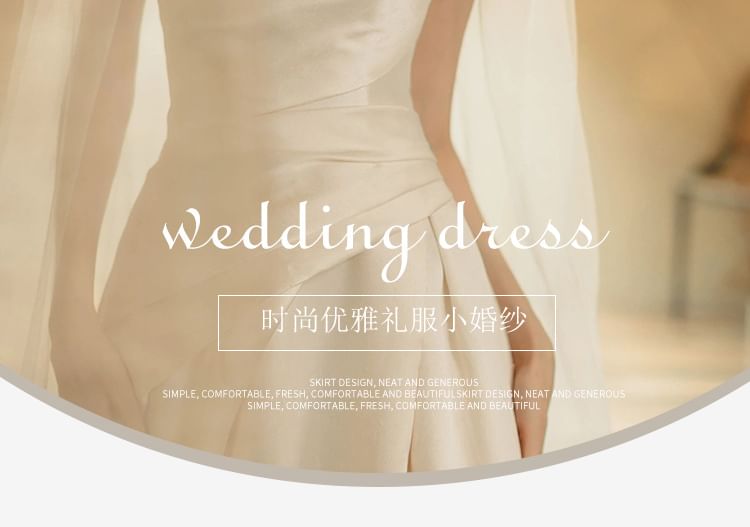 A-Line Wedding Gown Hem Strapless Slit