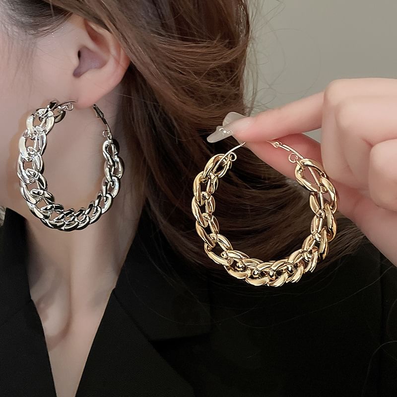 Chained Hoop Earring