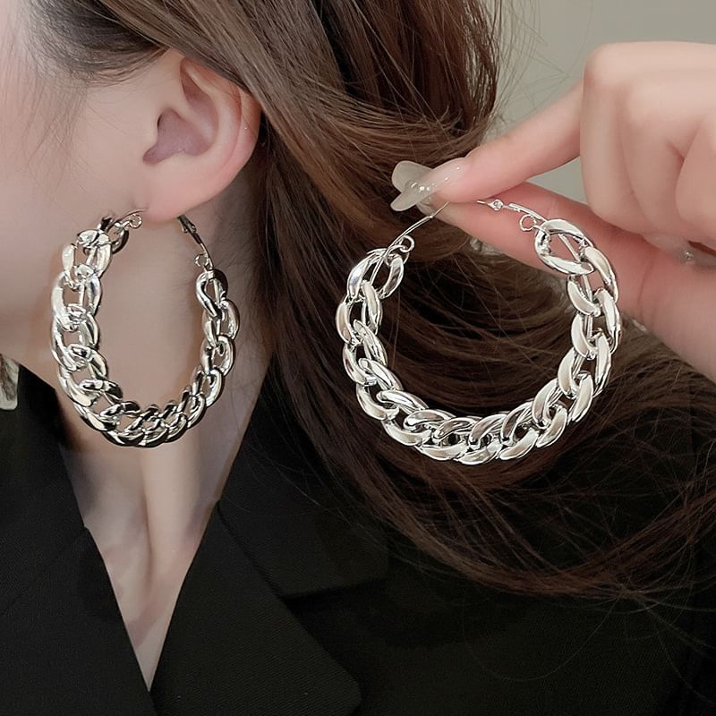 Chained Hoop Earring