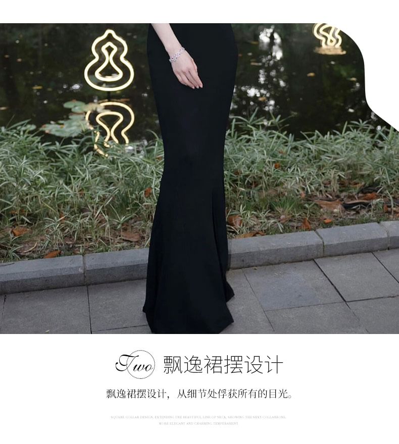 Gown Two Off Mermaid Tone Shoulder Evening