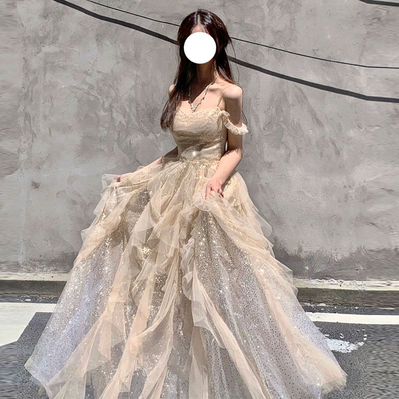 Rhinestone Gown A-Line Plain Evening