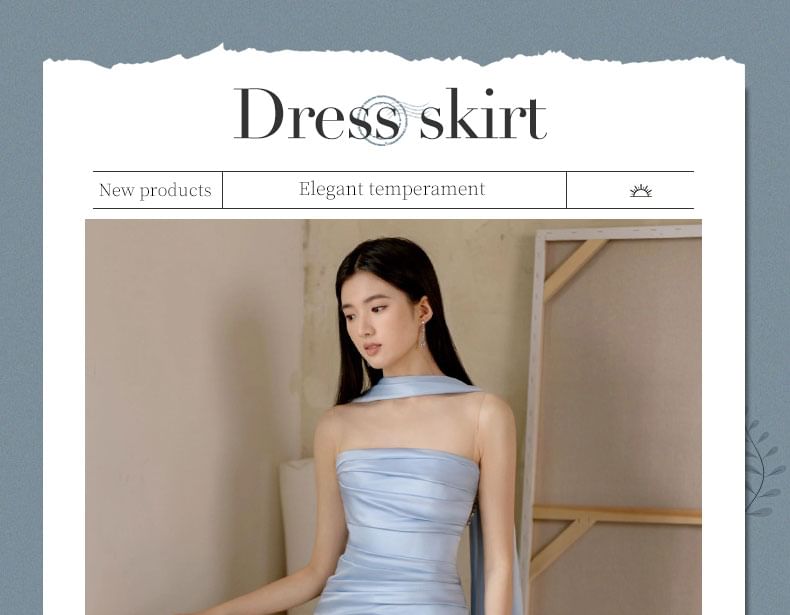 Sleeveless Plain Mesh Panel Ruched Side-Slit Sheath Evening Gown