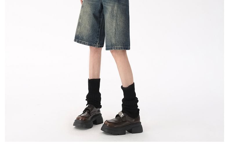 Mid Rise Washed Shorts Denim