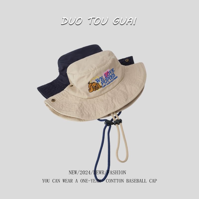 Embroidered Bucket Cartoon Hat