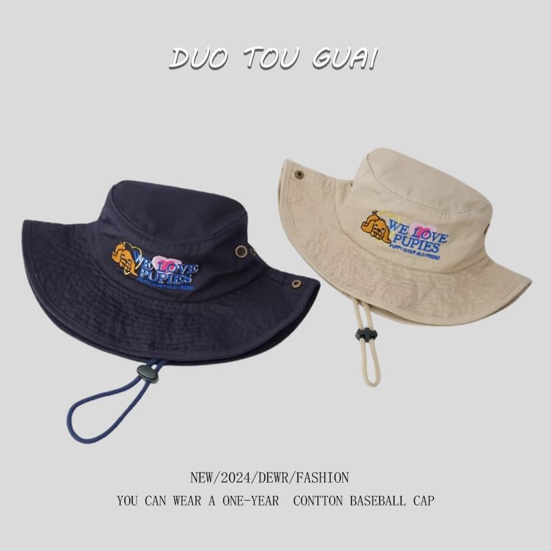 Embroidered Bucket Cartoon Hat