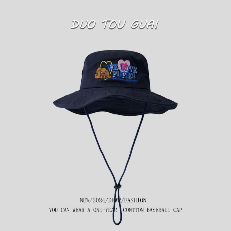 Embroidered Bucket Cartoon Hat