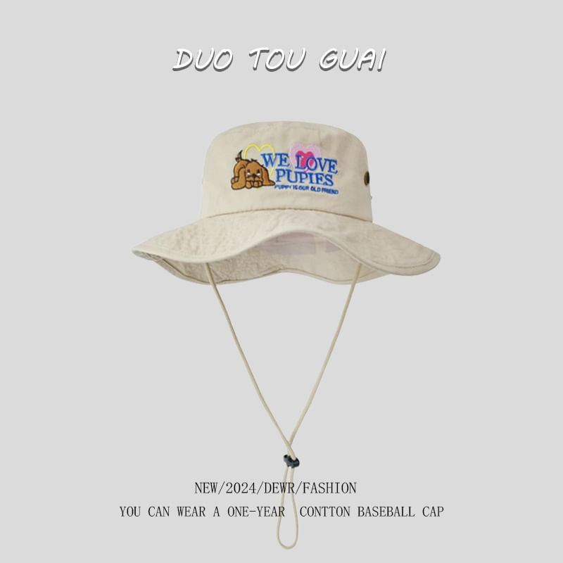 Embroidered Bucket Cartoon Hat