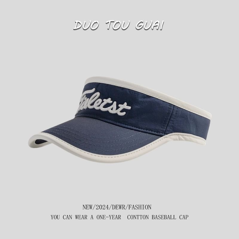 Trim Lettering Embroidered Sun Visor Contrast