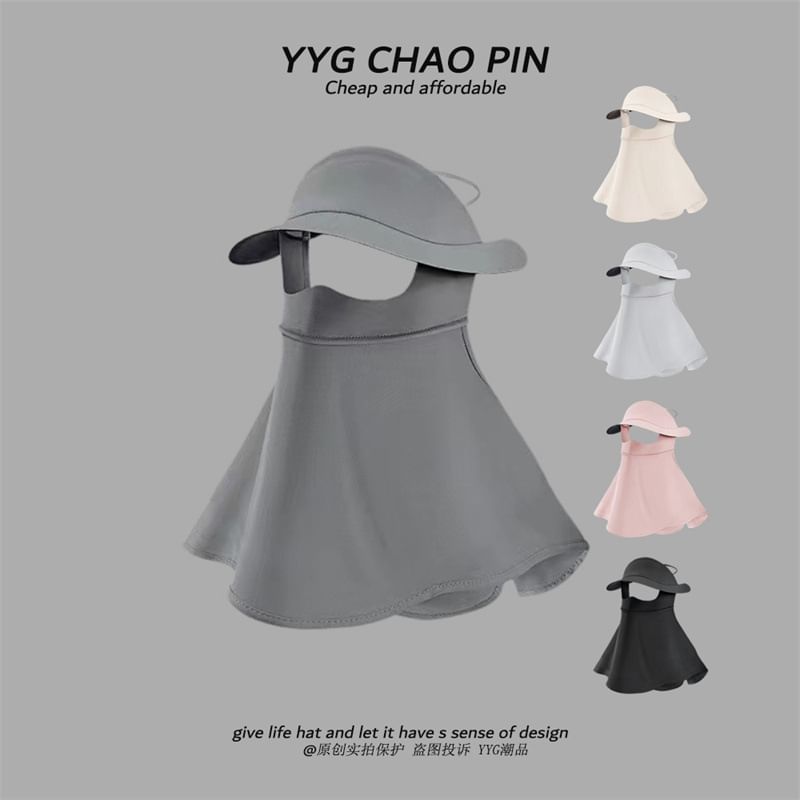Face with Protection Flap Plain Neck Sun Cover