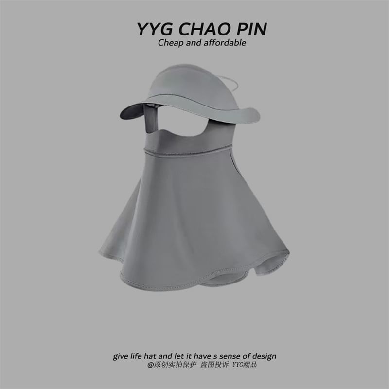 Face with Protection Flap Plain Neck Sun Cover