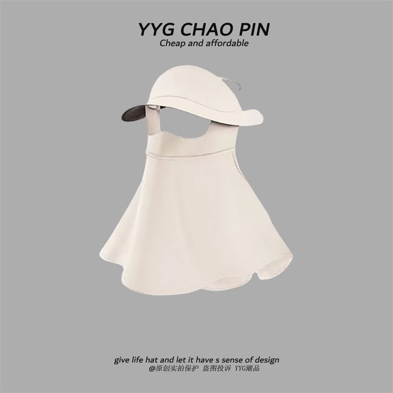 Face with Protection Flap Plain Neck Sun Cover