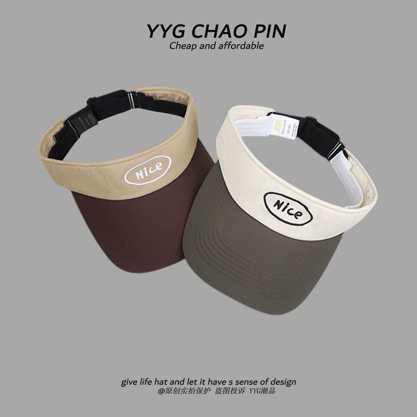 Lettering Tone Visor Two Sun Embroidered