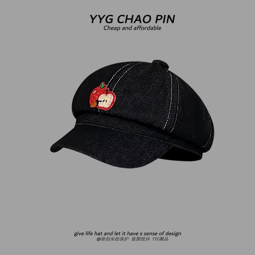 Cap Apple Embroidered Newsboy