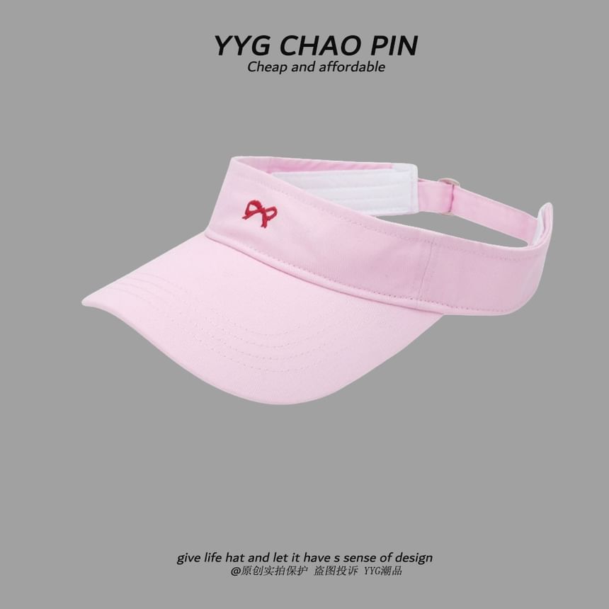 Embroidered Visor Bow Sun