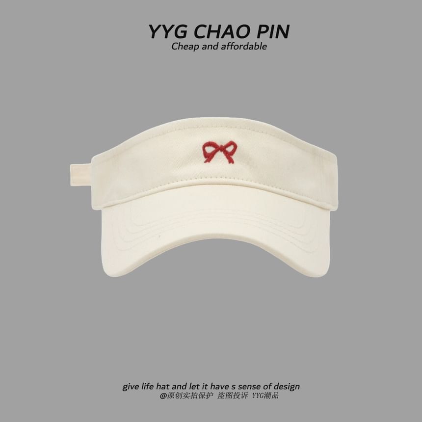 Embroidered Visor Bow Sun