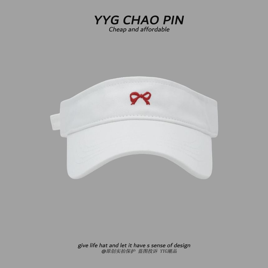 Embroidered Visor Bow Sun