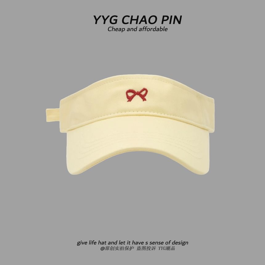 Embroidered Visor Bow Sun