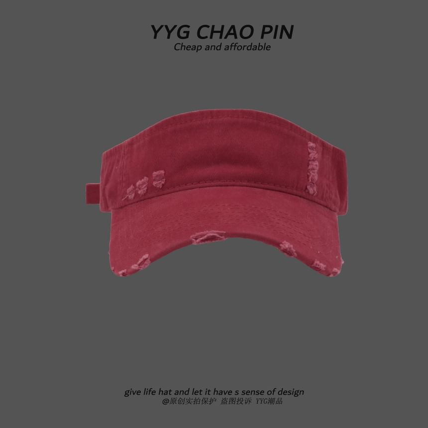 Plain Distressed Visor Sun