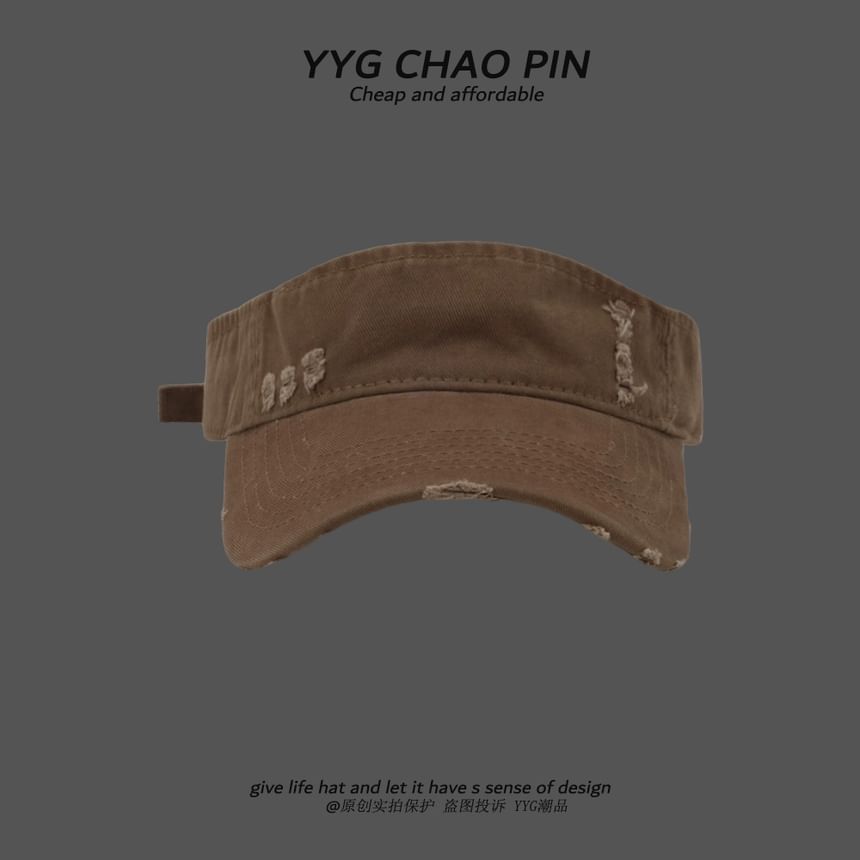 Plain Distressed Visor Sun