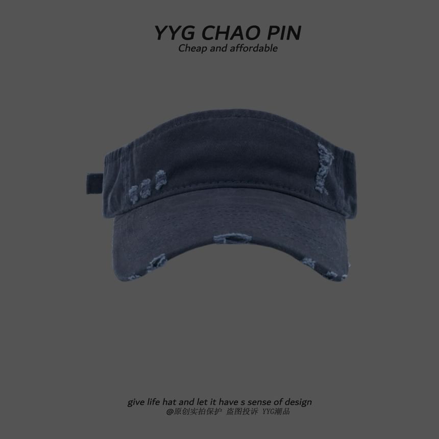 Plain Distressed Visor Sun