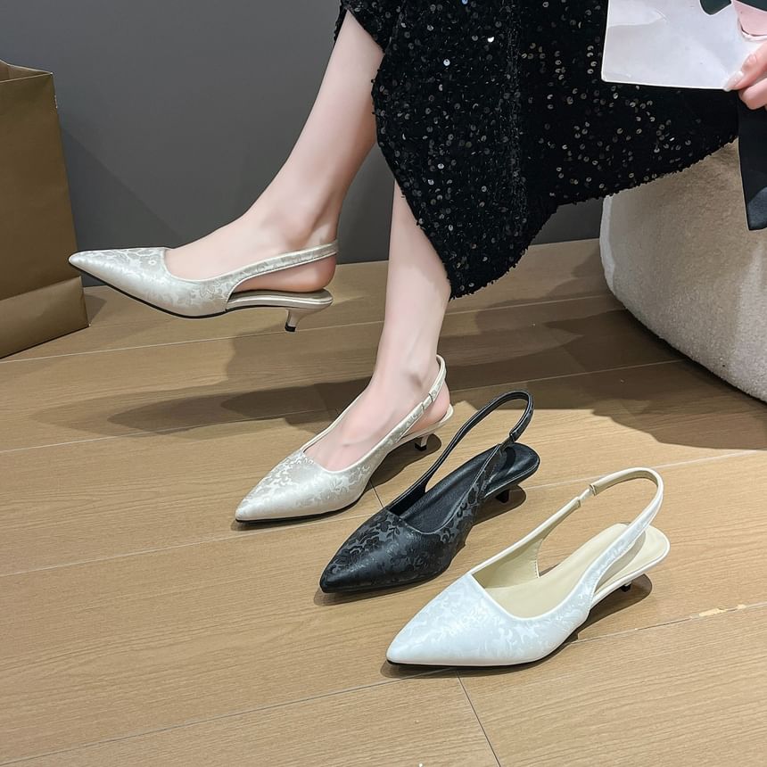 Sandals Low Heel Slingback Pointed