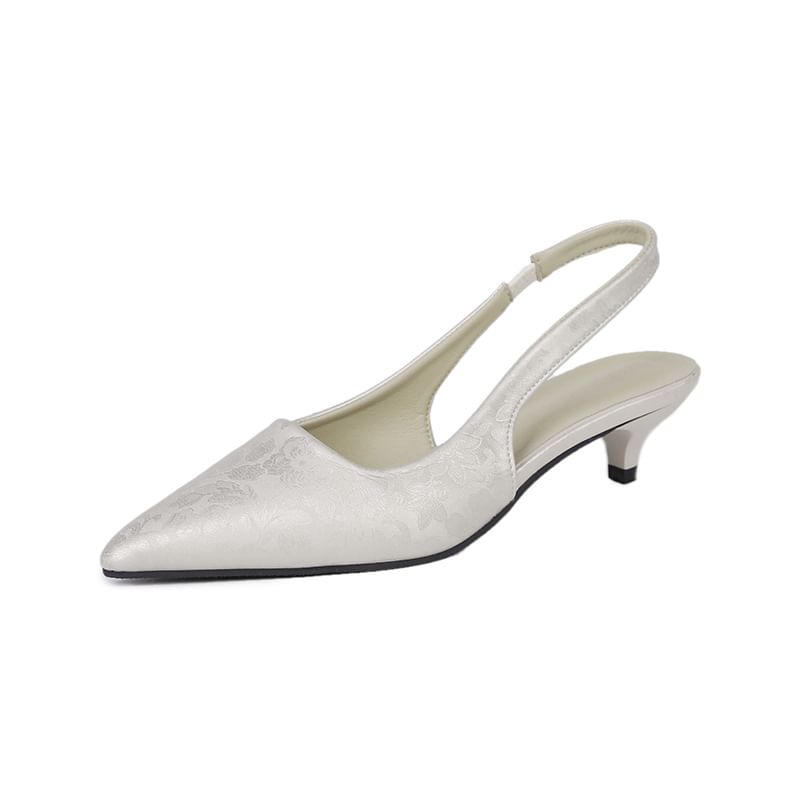Sandals Low Heel Slingback Pointed