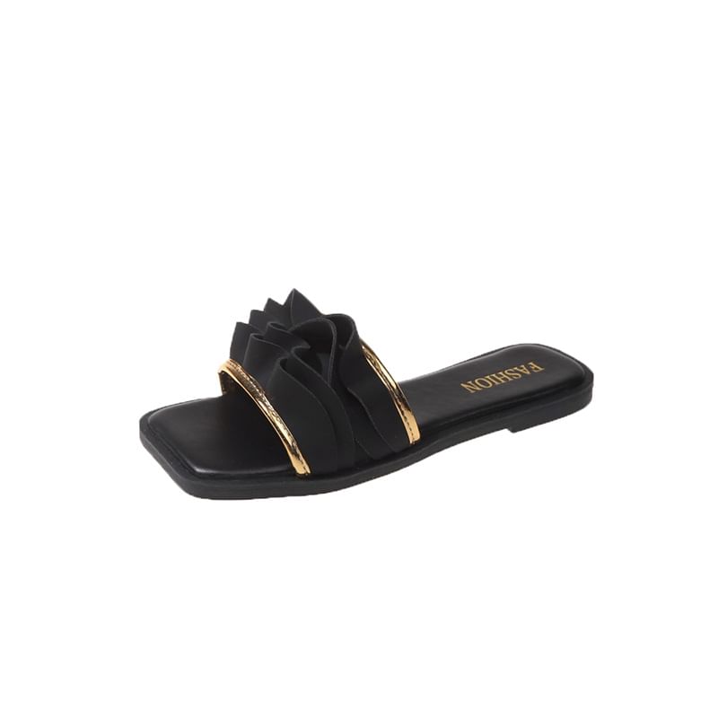 Sandals Ruffle Square Slide Toe